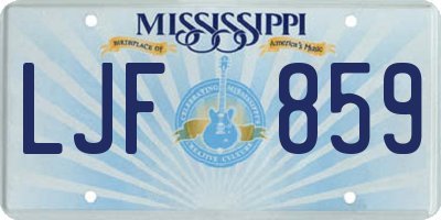 MS license plate LJF859