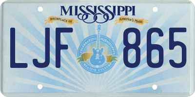 MS license plate LJF865