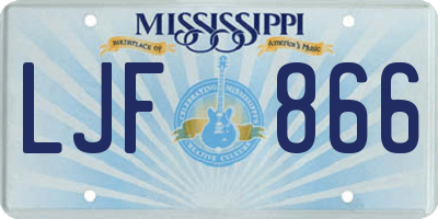MS license plate LJF866