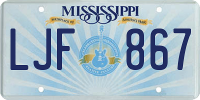 MS license plate LJF867