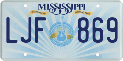 MS license plate LJF869