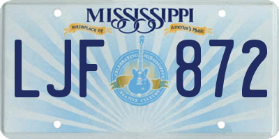 MS license plate LJF872