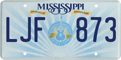 MS license plate LJF873