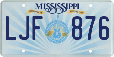MS license plate LJF876