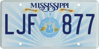 MS license plate LJF877