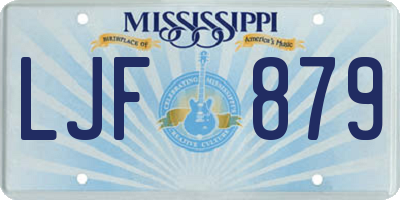 MS license plate LJF879