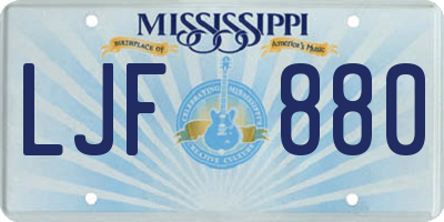 MS license plate LJF880