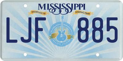 MS license plate LJF885