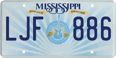 MS license plate LJF886