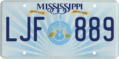 MS license plate LJF889