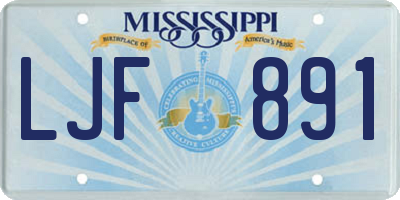 MS license plate LJF891