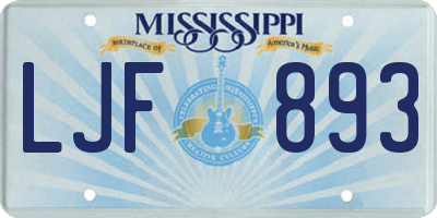 MS license plate LJF893