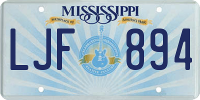 MS license plate LJF894
