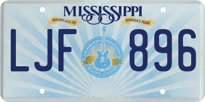 MS license plate LJF896