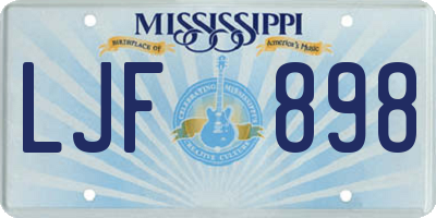 MS license plate LJF898