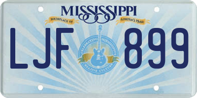 MS license plate LJF899