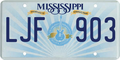 MS license plate LJF903