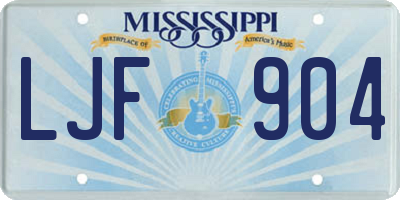 MS license plate LJF904
