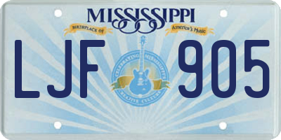 MS license plate LJF905