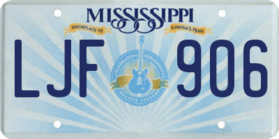 MS license plate LJF906