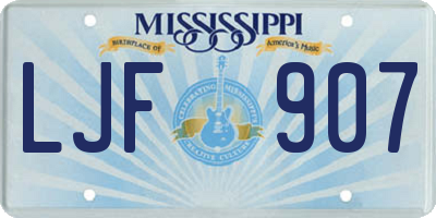MS license plate LJF907