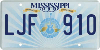 MS license plate LJF910