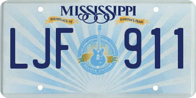 MS license plate LJF911