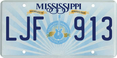MS license plate LJF913