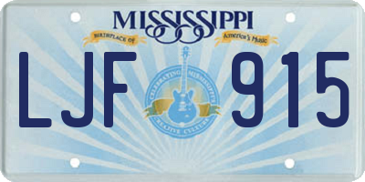 MS license plate LJF915