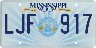 MS license plate LJF917