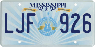 MS license plate LJF926