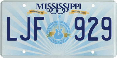 MS license plate LJF929