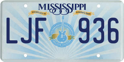 MS license plate LJF936