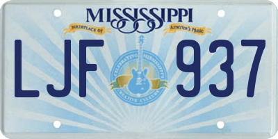 MS license plate LJF937