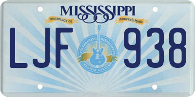 MS license plate LJF938