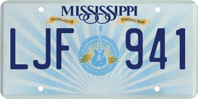 MS license plate LJF941