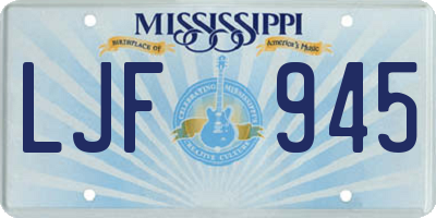MS license plate LJF945