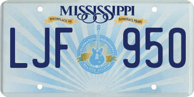 MS license plate LJF950