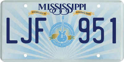 MS license plate LJF951