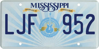 MS license plate LJF952