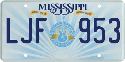MS license plate LJF953