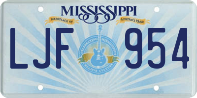 MS license plate LJF954
