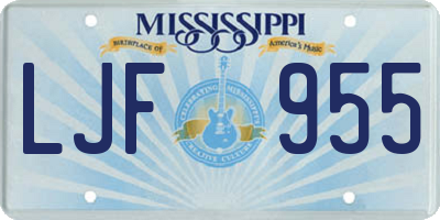 MS license plate LJF955