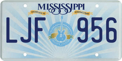 MS license plate LJF956