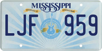 MS license plate LJF959