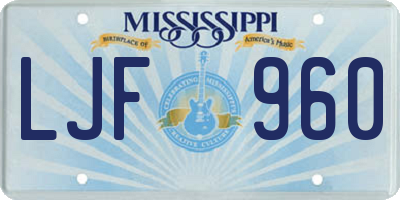 MS license plate LJF960