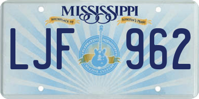 MS license plate LJF962