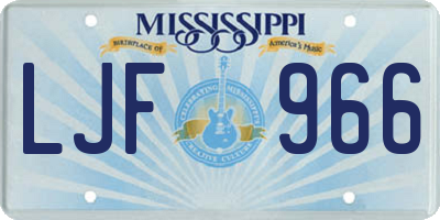 MS license plate LJF966