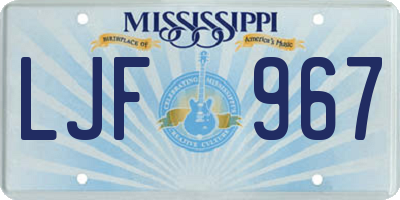 MS license plate LJF967
