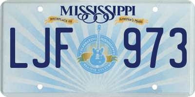 MS license plate LJF973